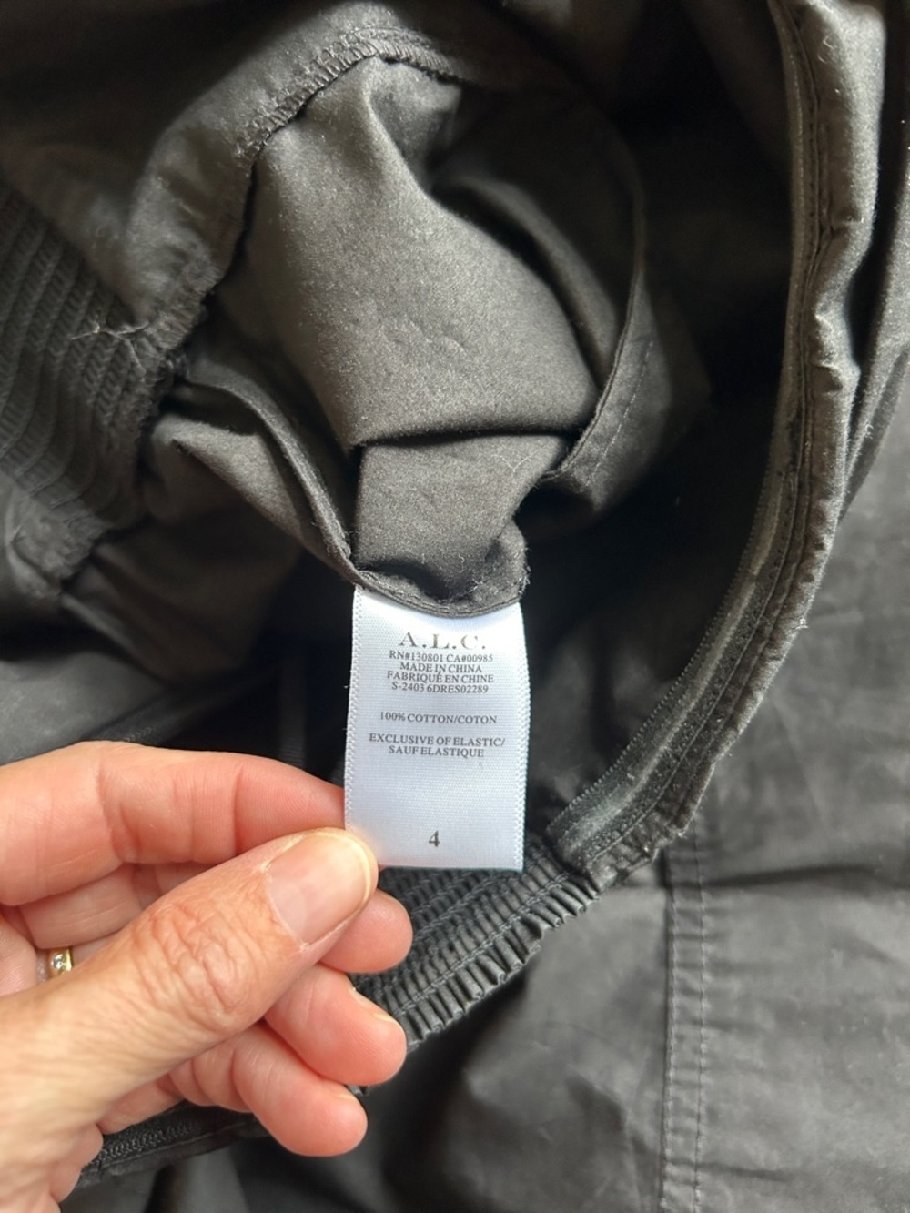 A.L.C Strapless Ruched Bodice Tate Poplin Dress Black - Picture 9 of 10
